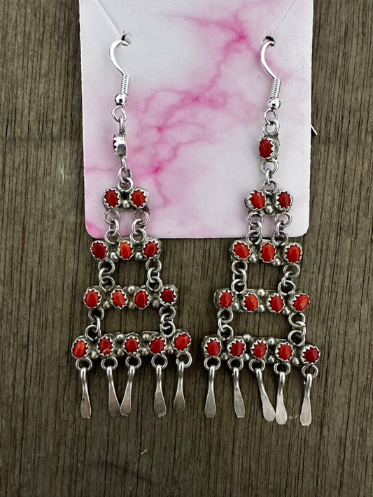 Chandelier Coral Earrings