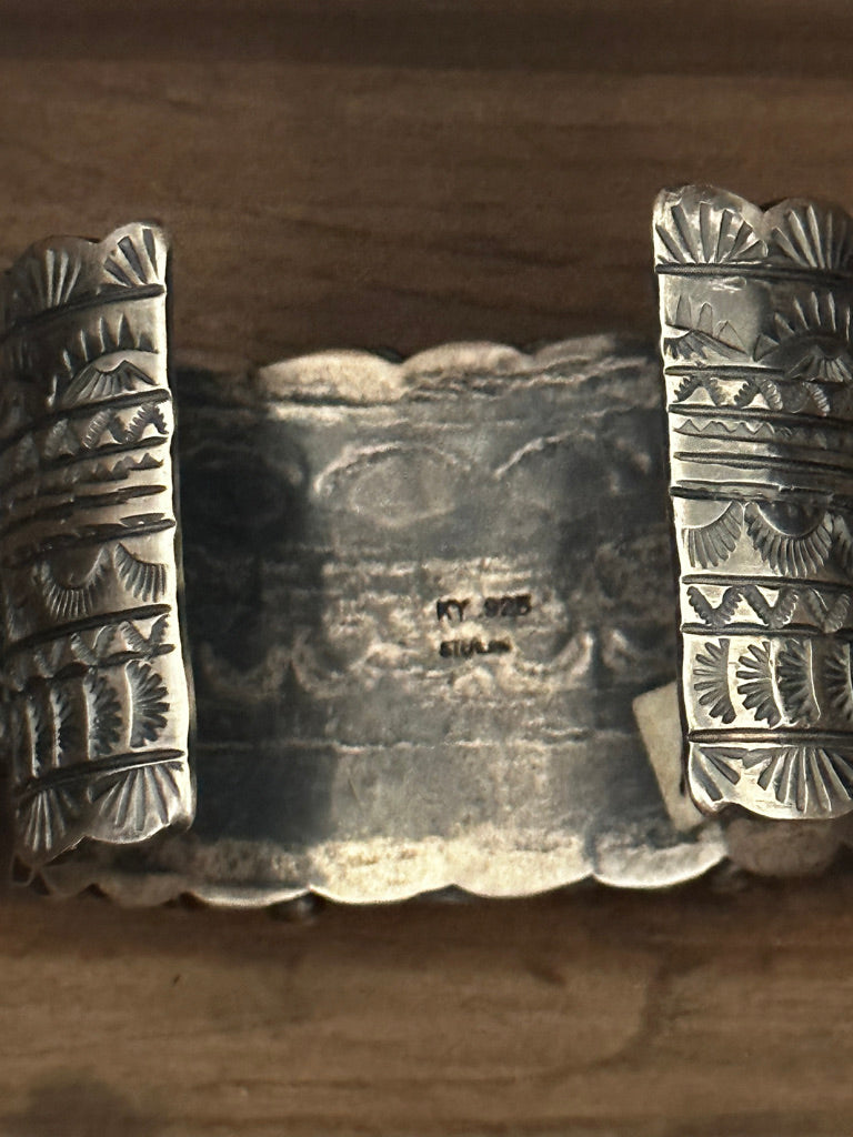 Kathleen Yazzi Spiny Oyster Blue Lapis Kingman Bracelet