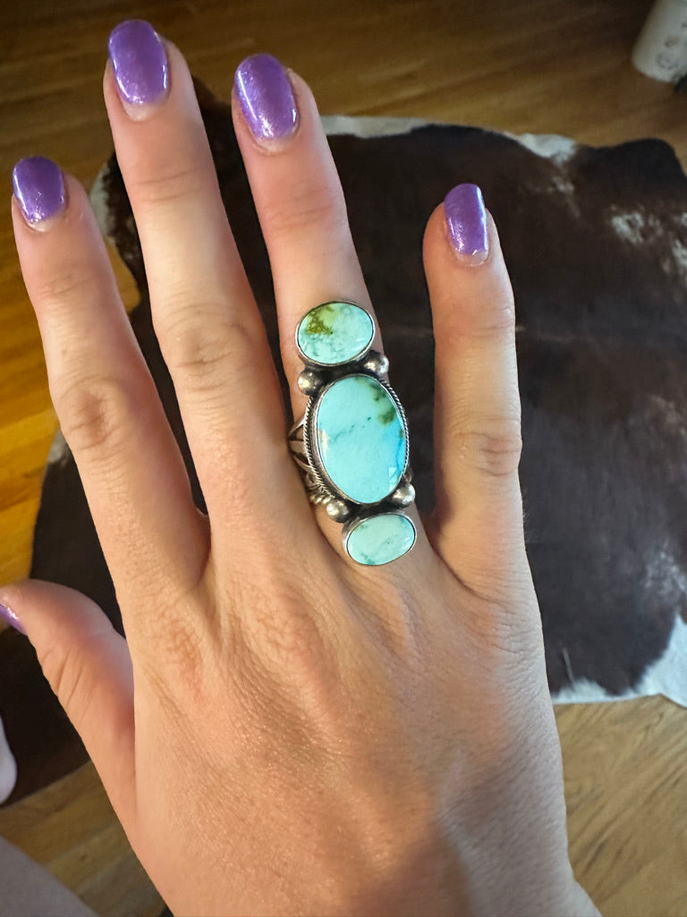 Golden Hills 3 Stone Ring