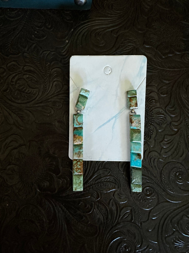Turquoise Chunk Earrings