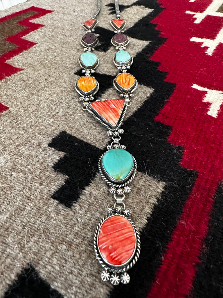 Spiny Oyster Turquoise Lariat