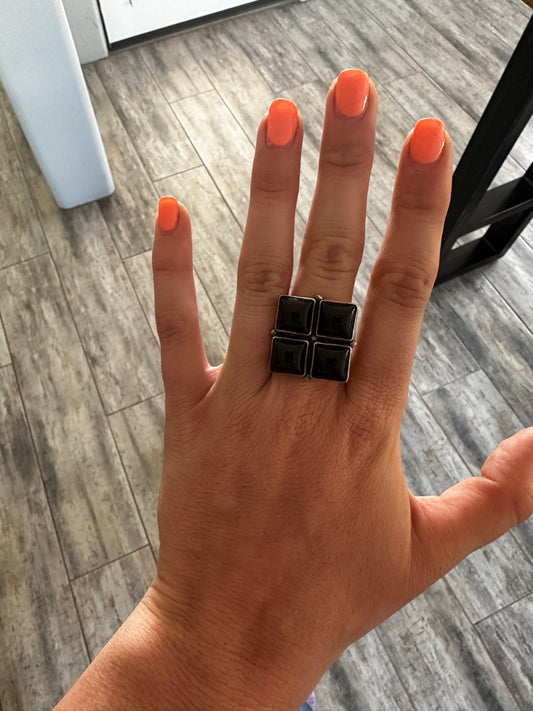 4-Stone Square Ring