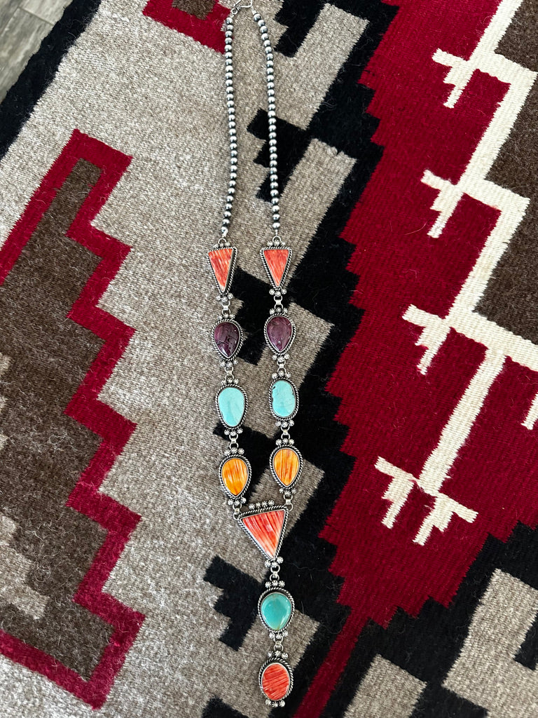 Spiny Oyster Turquoise Lariat