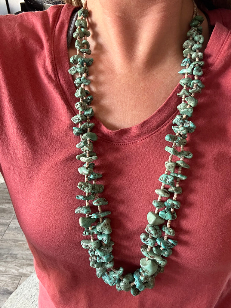 2 Strand Natural Turquoise Necklace