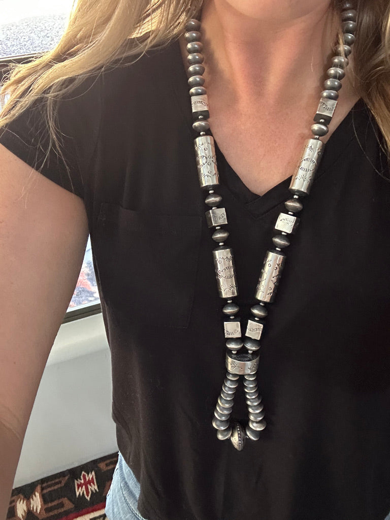 Sterling Silver Disc Bead Jacla Necklace