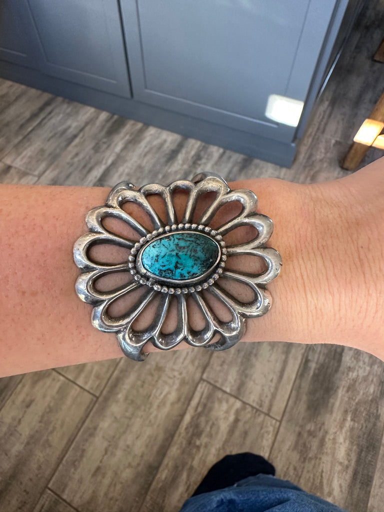 Vintage Sandcast Turquoise Bracelet