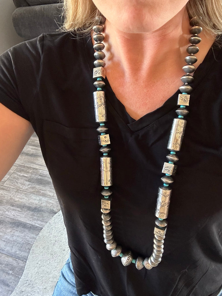 39" Turquoise Bead and Disc Bead