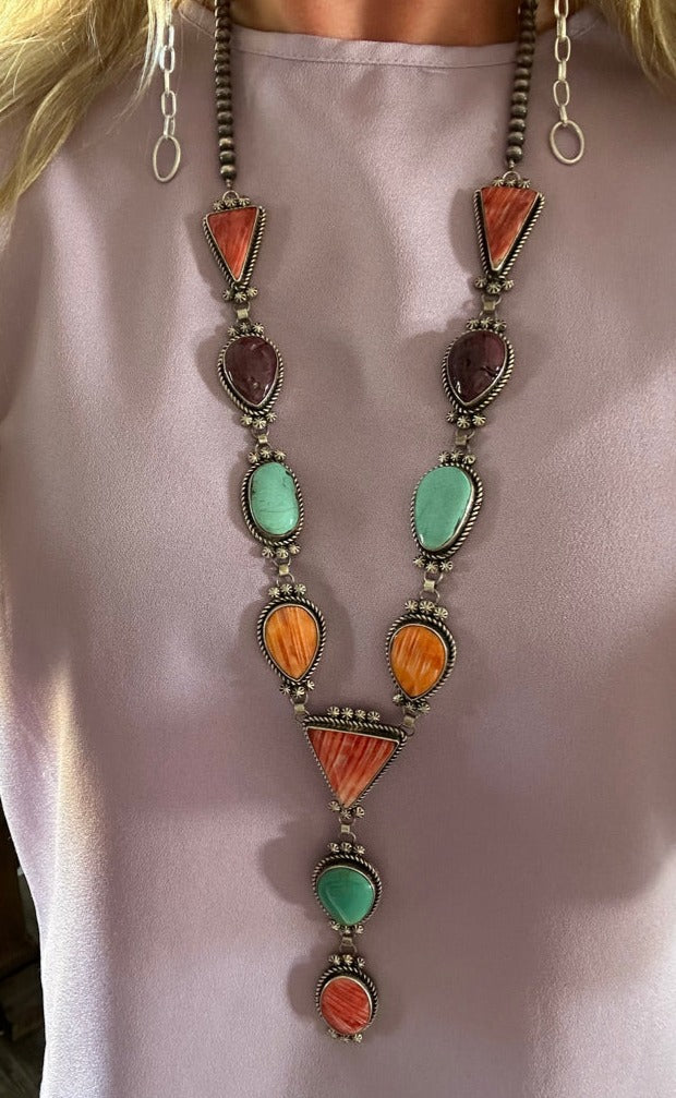 Spiny Oyster Turquoise Lariat