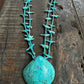 Vintage Turquoise Seashell Inlay Necklace