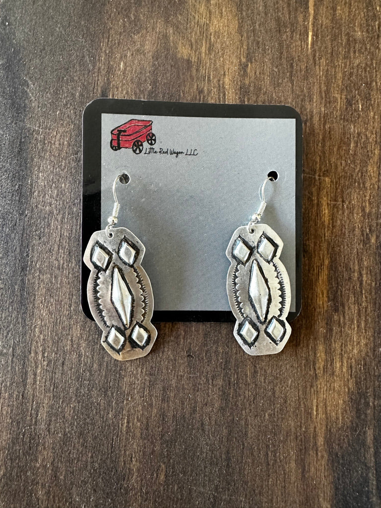 Silver Stamped Earrings