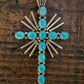 11-Stone Turquoise Cross Pendant