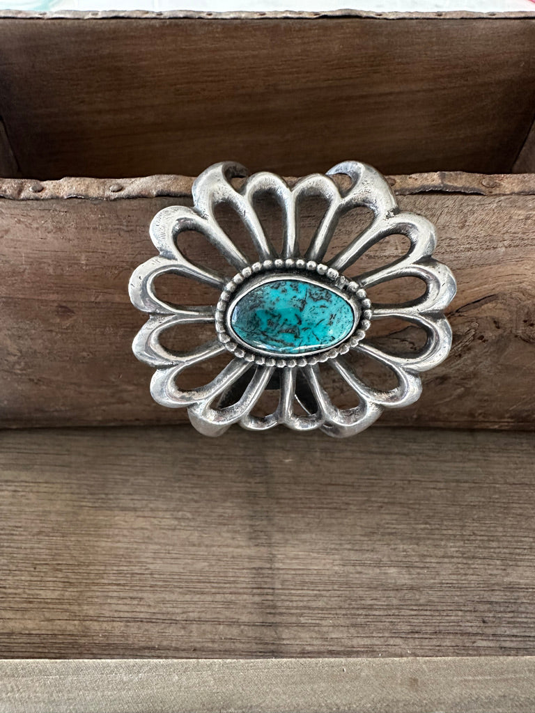 Vintage Sandcast Turquoise Bracelet