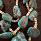 3 Strand Vintage Natural Turquoise Chunk Necklace