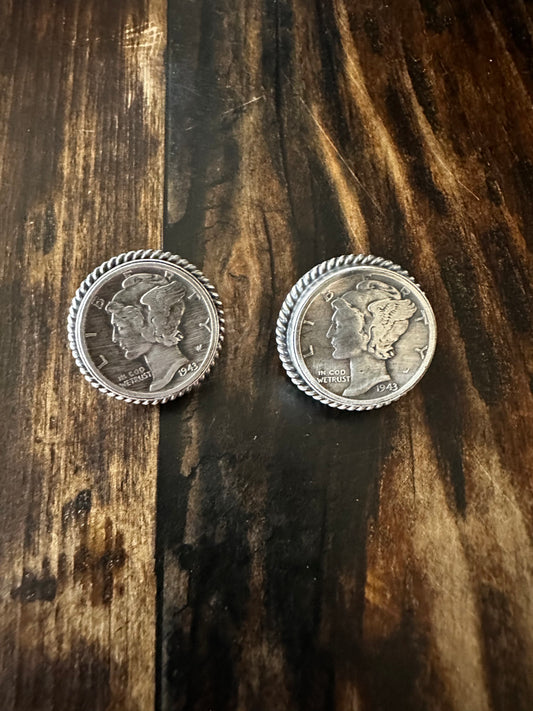 Liberty Coin Earrings 1943