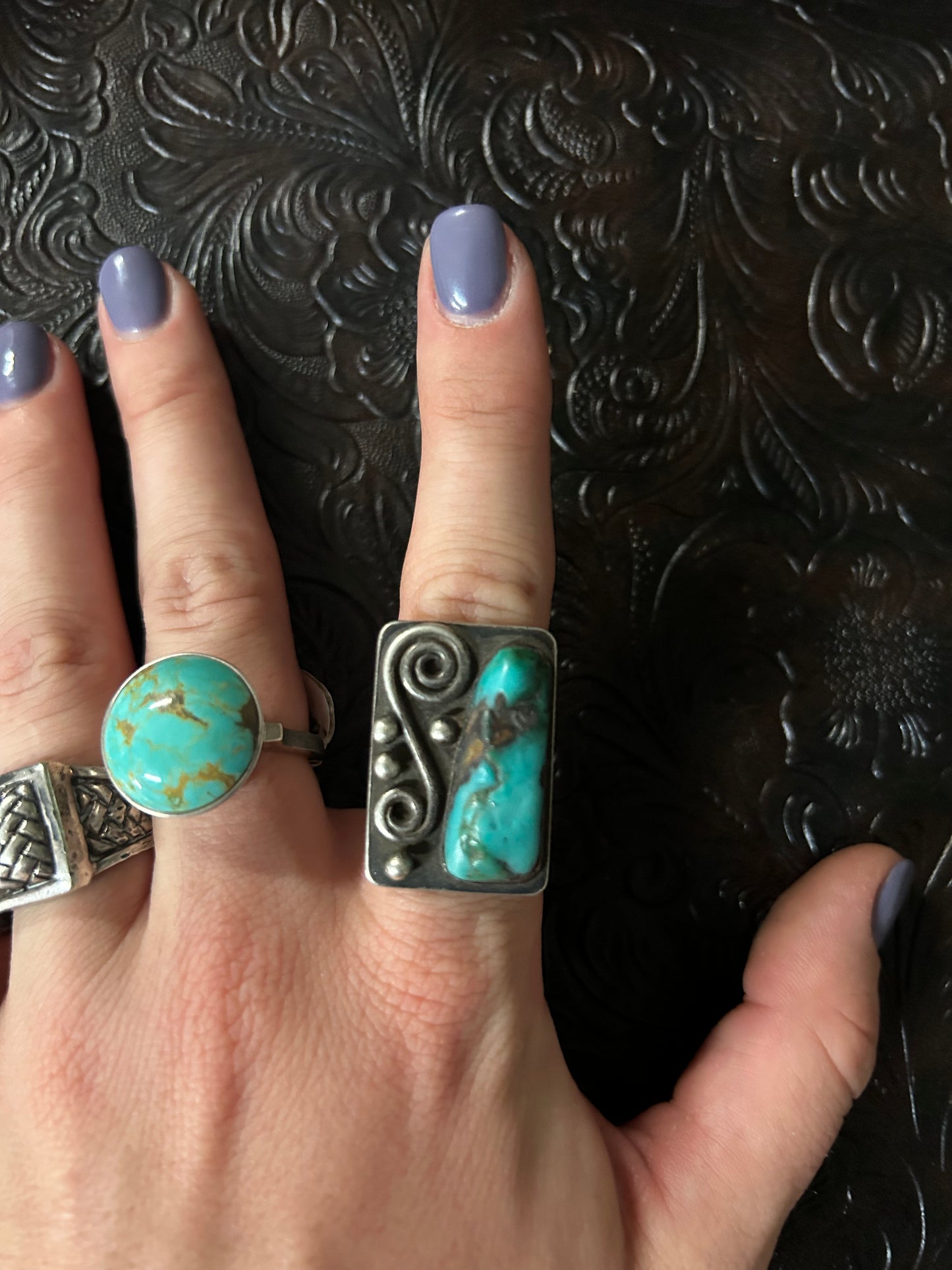 Vintage Swirl Turquoise Ring