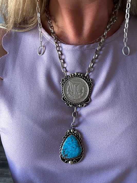 Ithaca Peak Turquoise Dollar Necklace