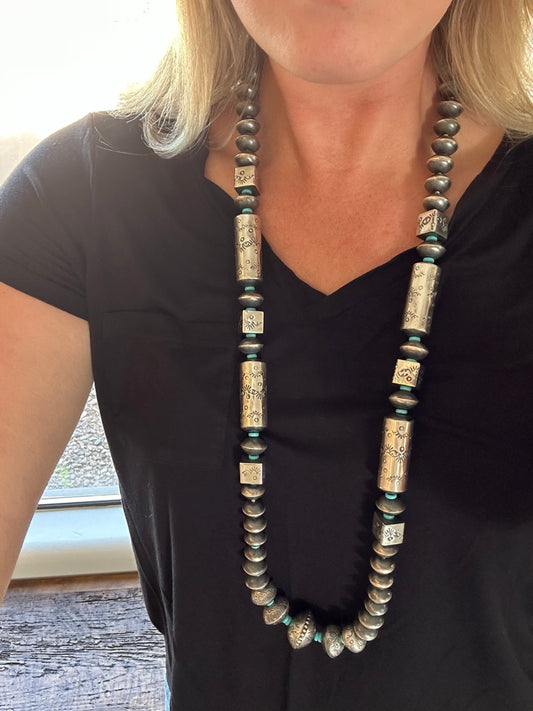 39" Turquoise Bead and Disc Bead